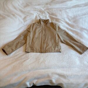 NWT Zara Faux Suede Jacket Tan Beige Small Gold Buttons